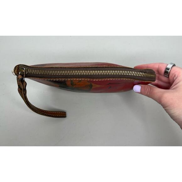 Patricia Nash Cassini Wristlet Veg Tan Leather Floral - Picture 6 of 13